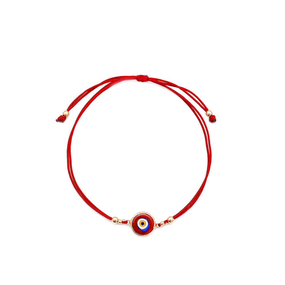 Enamel Evil Eye Adjustable Turkish Wholesale Silver Knitting Bracelet
