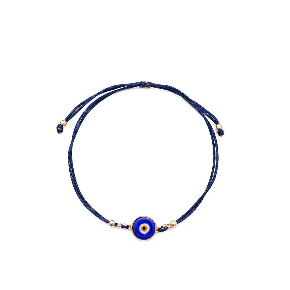 Enamel Evil Eye Adjustable Turkish Wholesale Silver Knitting Bracelet