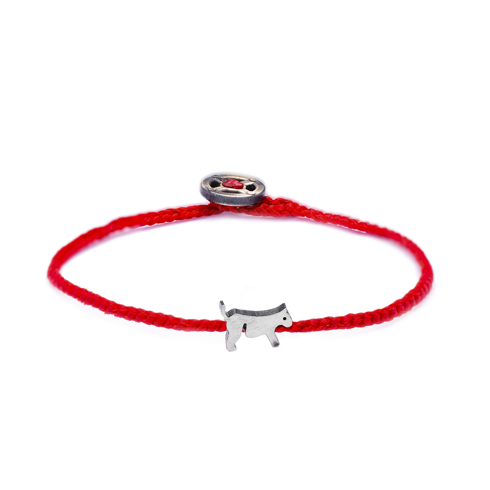 Adjustable Animal Red Knitting Bracelet Handmade Wholesale Silver jewelry