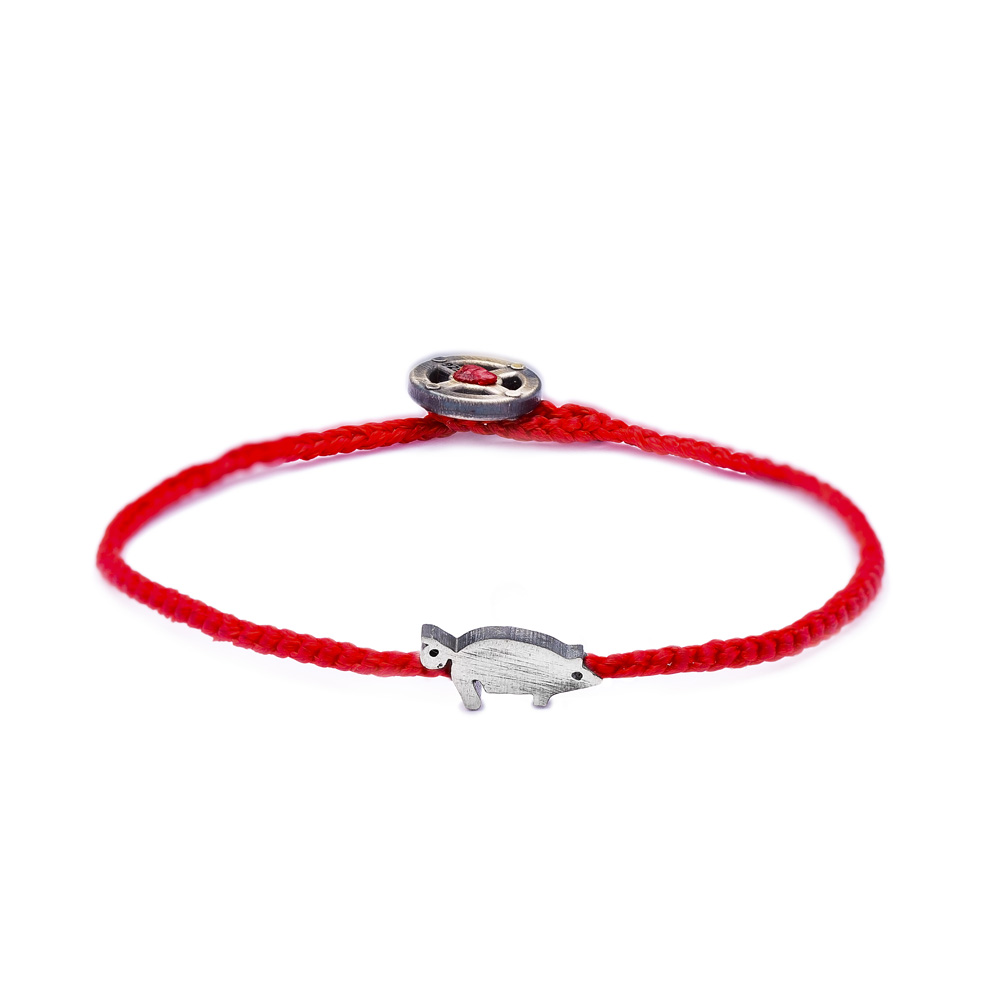 Adjustable Animal Red Knitting Bracelet Handmade Wholesale Silver jewelry