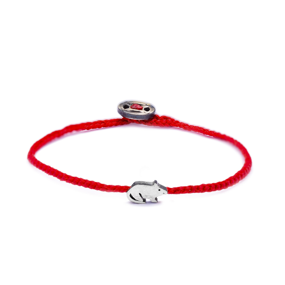 Adjustable Animal Red Knitting Bracelet Handmade Wholesale Silver jewelry