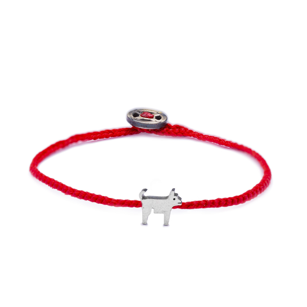 Adjustable Animal Red Knitting Bracelet Handmade Wholesale Silver jewelry