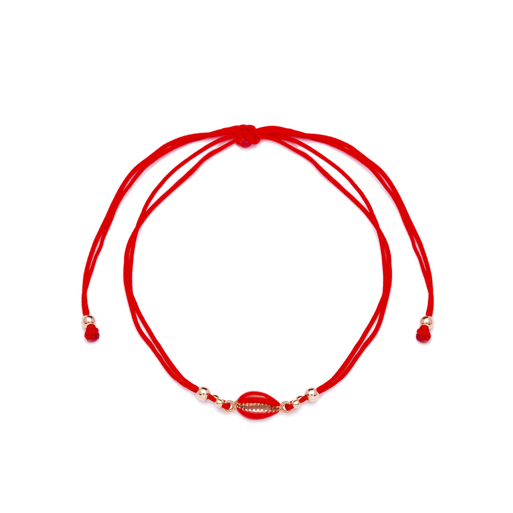 Red Color 14x6 mm Size Seashell Design Adjustable Knitting Bracelet Turkish Wholesale Handmade 925 Sterling Silver