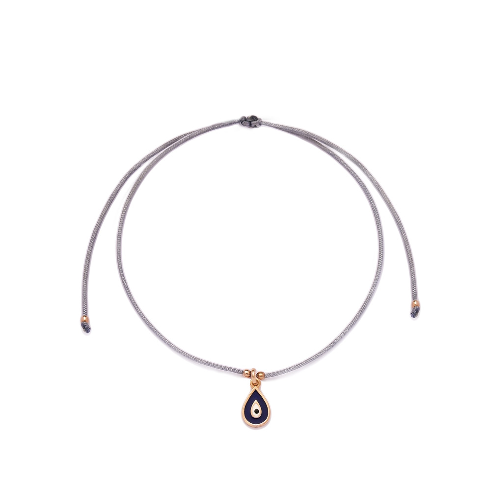 Grey Color Navy Blue Enamel Drop Design Adjustable Knitting Bracelet Turkish Wholesale Handmade 925 Sterling Silver