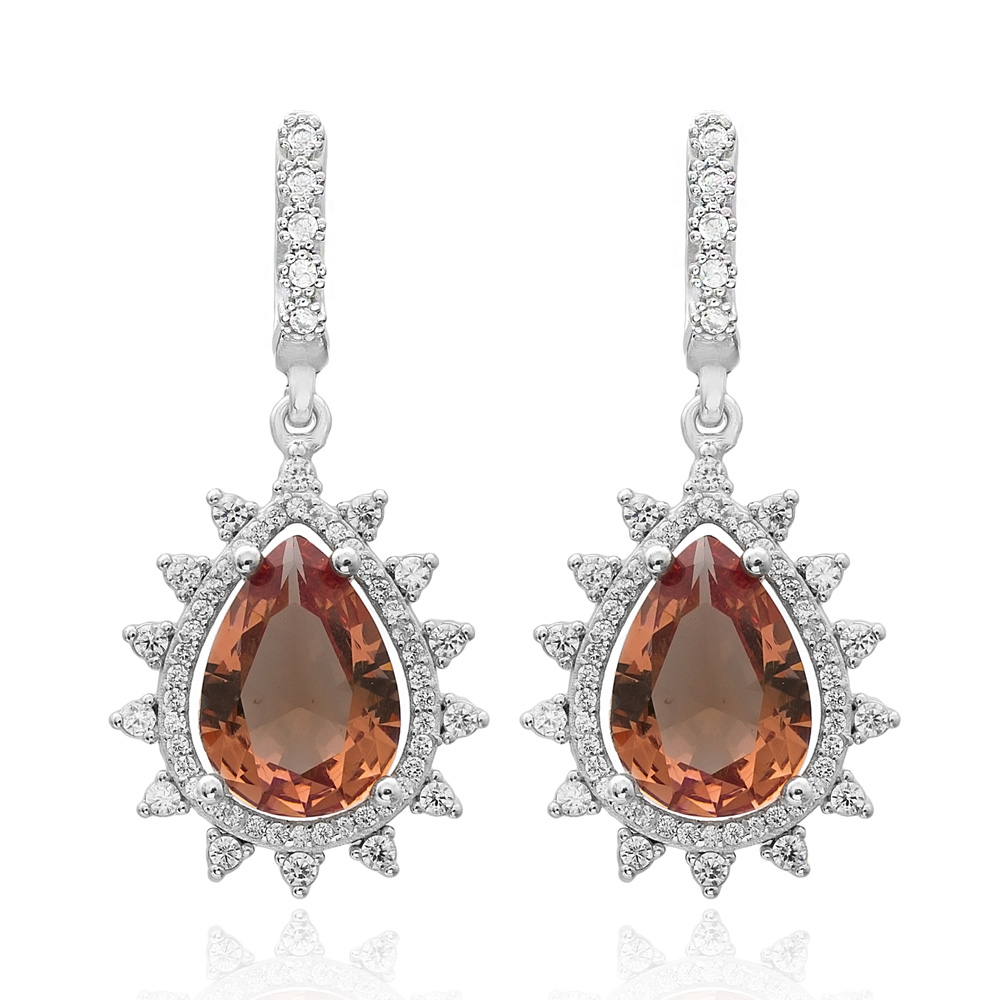 Drop Shape Zultanite Stone Earrings Turkish Wholesale 925 Sterling Silver Jewelry