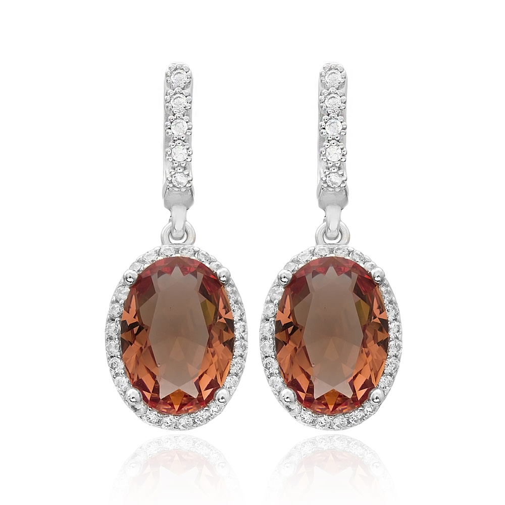 Oval Shape Zultanite Stone Earrings Turkish Wholesale 925 Sterling Silver Jewelry