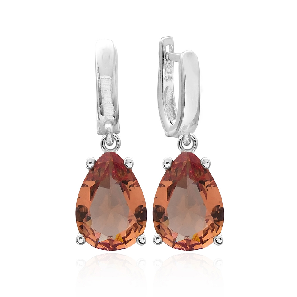 925 Sterling Silver Jewelry Zultanite Stone Drop Shape Earrings Turkish Wholesale