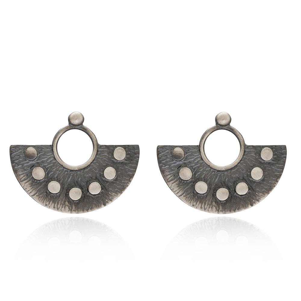 Rustic Oxidized Earring Wholesale Handmade Turkish 925 Silver Sterling Jewelry