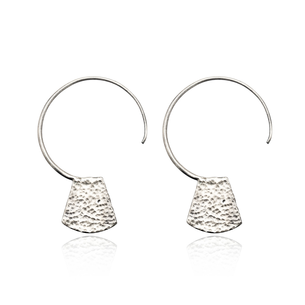 Hammered Oxidized Earring Wholesale Handmade Turkish 925 Silver Sterling Jewelry