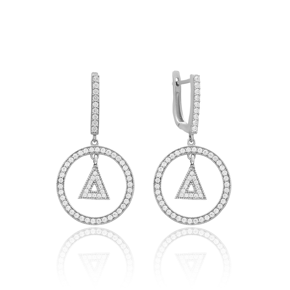 Geometric Dangle Earring Wholesale Handmade 925 Silver Sterling Jewelry