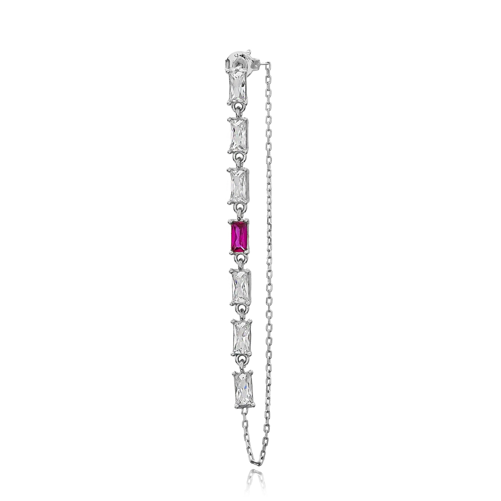 Trendy Single Long Earring Wholesale Handmade 925 Silver Sterling Jewelry