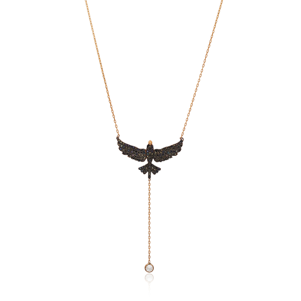 Lariat Phoenix Bird Necklace Turkish Wholesale 925 Sterling Silver Jewelry