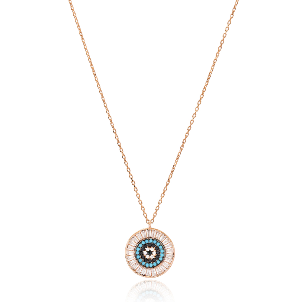 Evil Eye Design Pendant Turkish Wholesale 925 Sterling Silver Jewelry