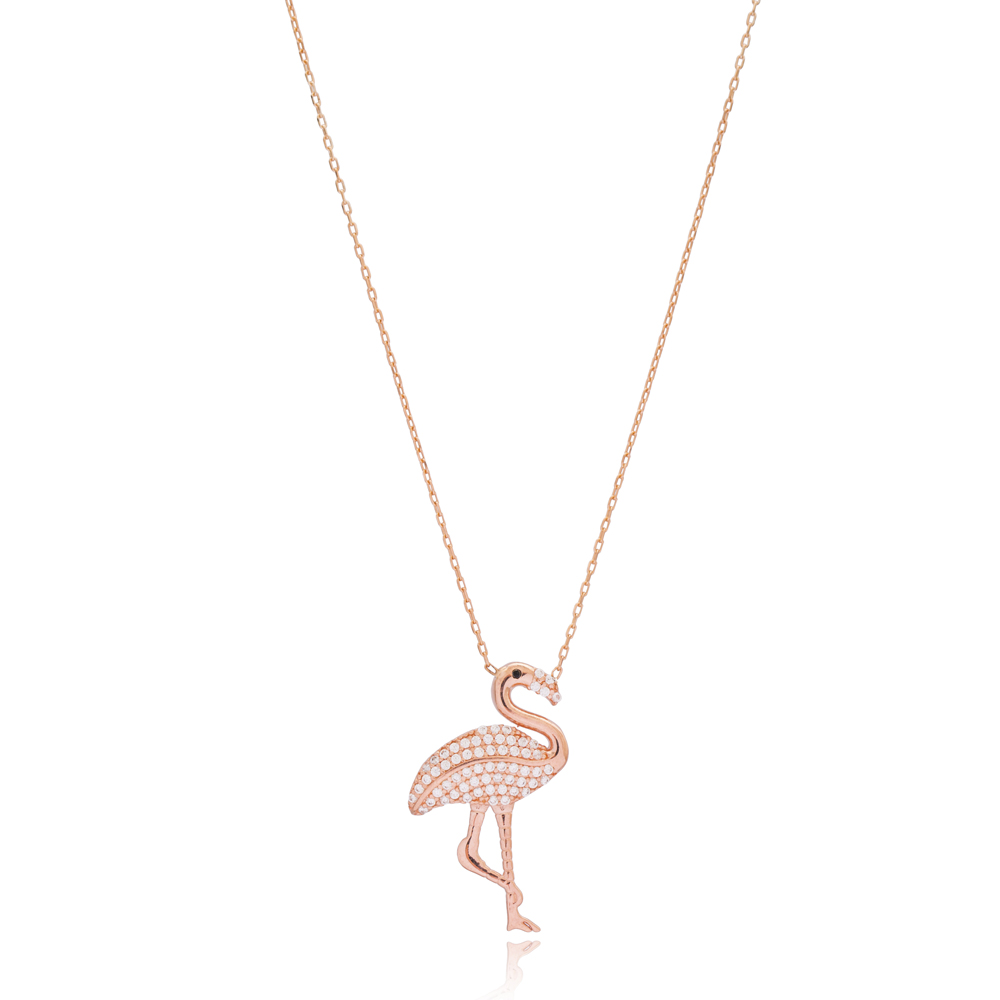 Flamingo Design Pendant Turkish Wholesale 925 Sterling Silver Jewelry