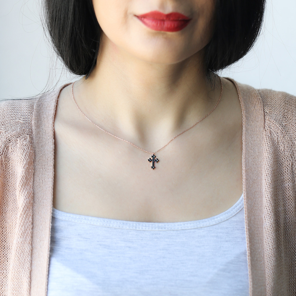 Delicate Cross Pendant Turkish Wholesale 925 Sterling Silver Jewelry