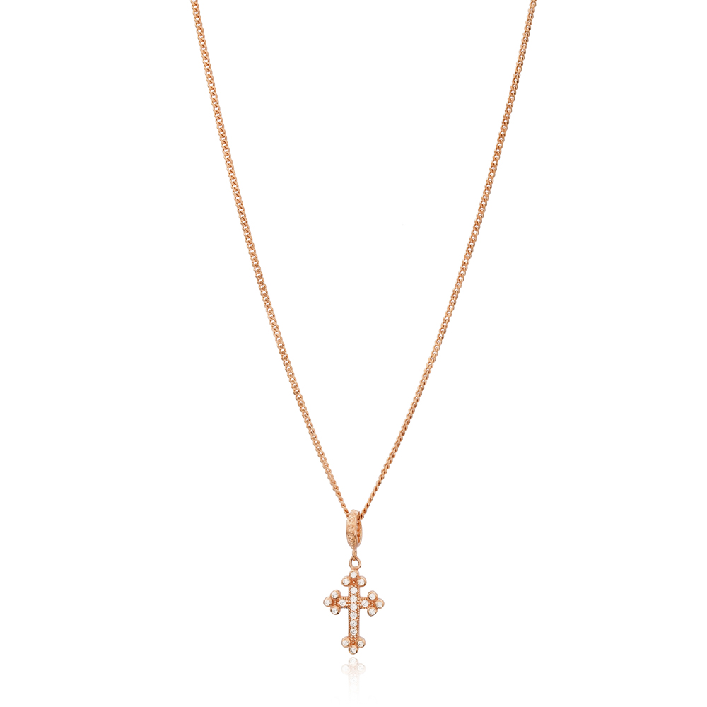 Delicate Cross Pendant Turkish Wholesale 925 Sterling Silver Jewelry