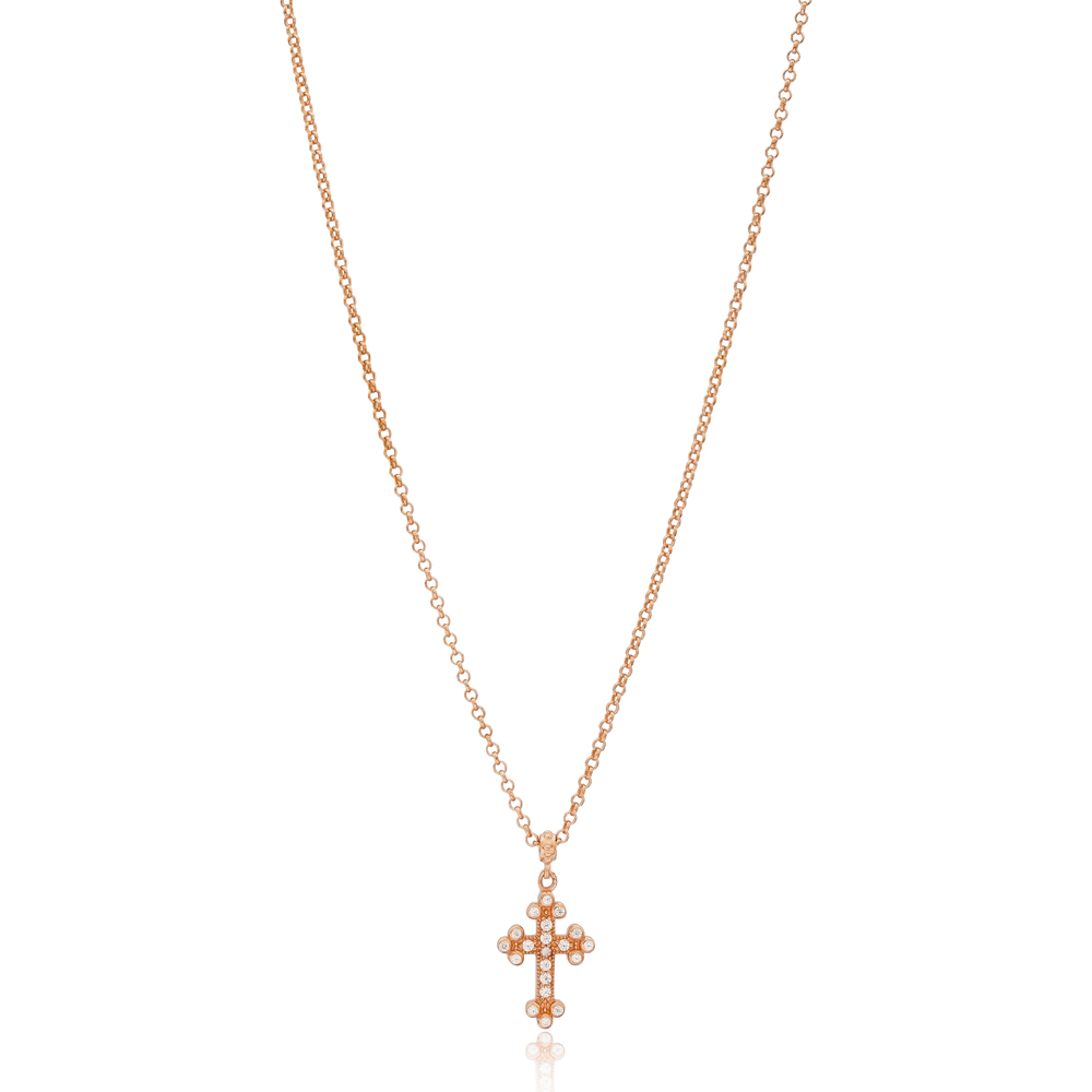 Delicate Cross Pendant Turkish Wholesale 925 Sterling Silver Jewelry