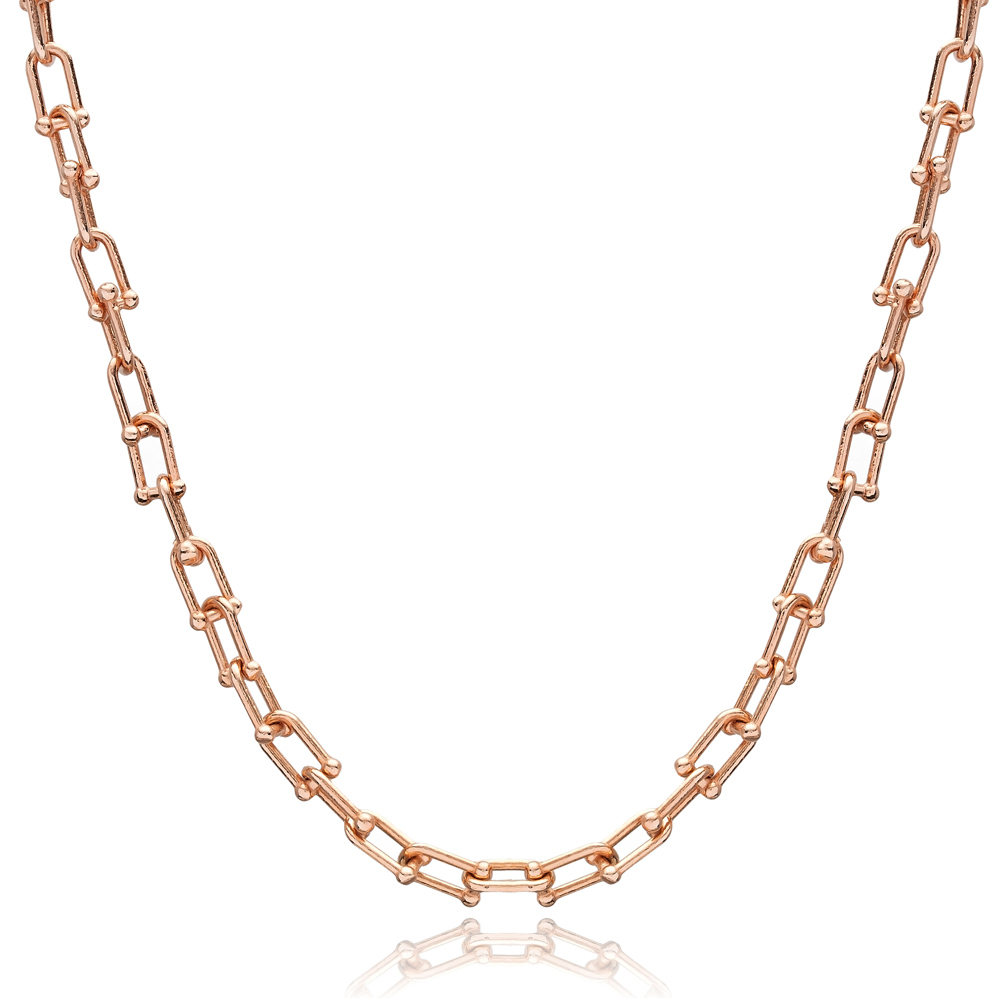 Unique Design Chain Necklace Turkish Handmade 925 Sterling Silver Jewelry