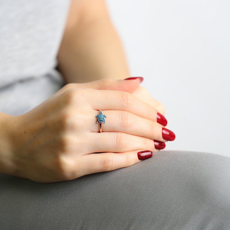 Turquoise Turtle Ring Wholesale Handmade 925 Sterling Silver