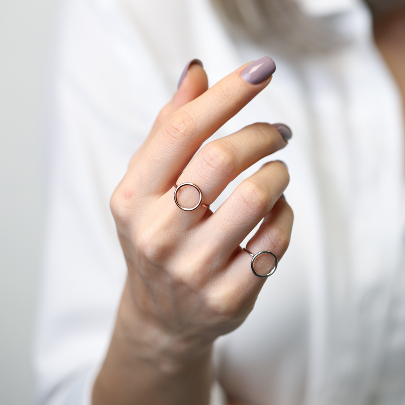 Hollow Circle Design Silver Ring Wholesale Handcrafted Silver Jewelry
