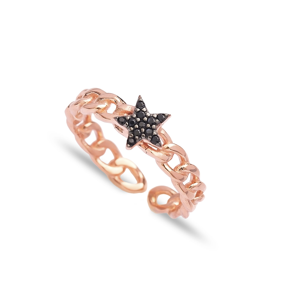 Star Design Adjustable Ring Turkish Wholesale Handcrafted 925 Silver Jewelry