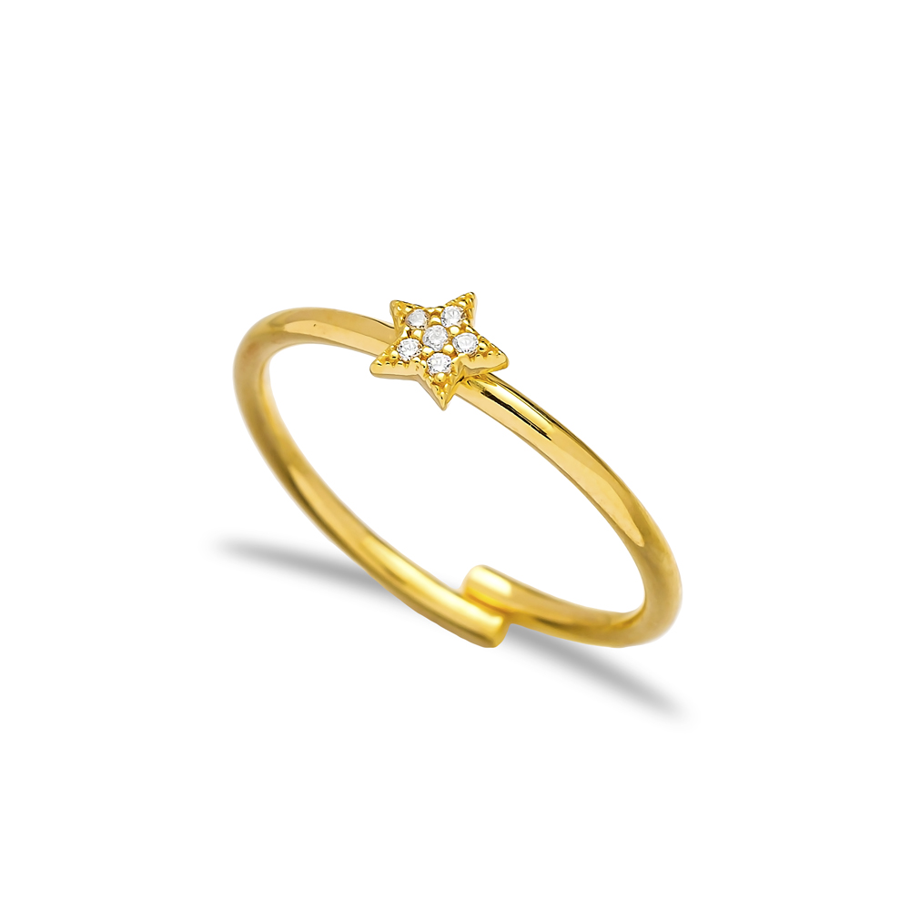 Star Design Adjustable Ring Turkish Handcrafted Wholesale 925 Silver Sterling Jewelry