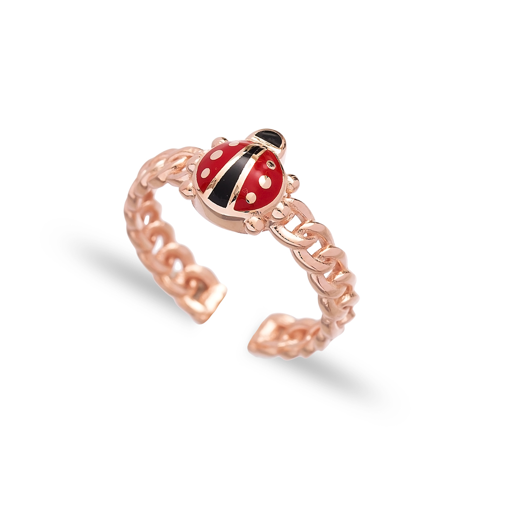 Ladybug Design Adjustable Ring Wholesale 925 Silver Sterling Jewelry