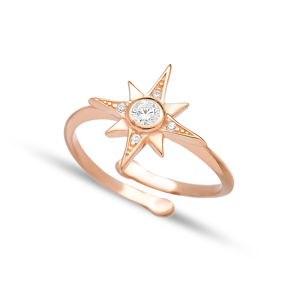 Pole Star Design Elegant Adjustable Ring Turkish Wholesale 925 Silver Sterling Jewelry