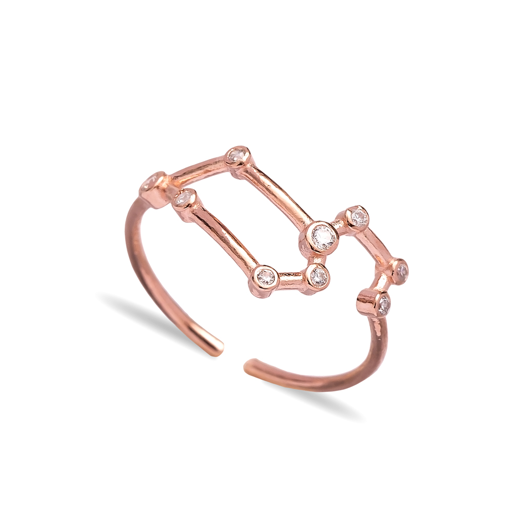 Leo Dainty Zodiac Constellation Ring 925 Sterling Silver Jewelry