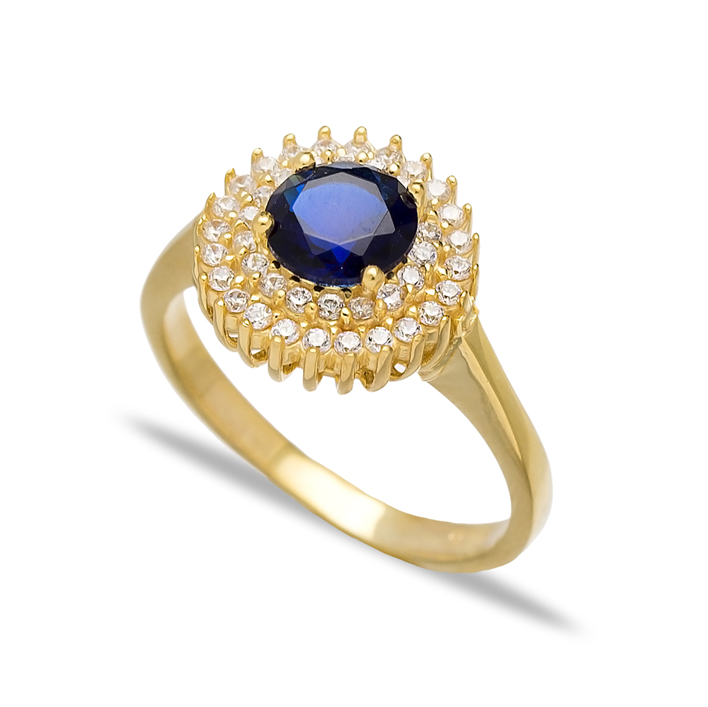 Dainty Design Sapphire Turkish Rings Wholesale Handmade 925 Sterling Silver Jewelry