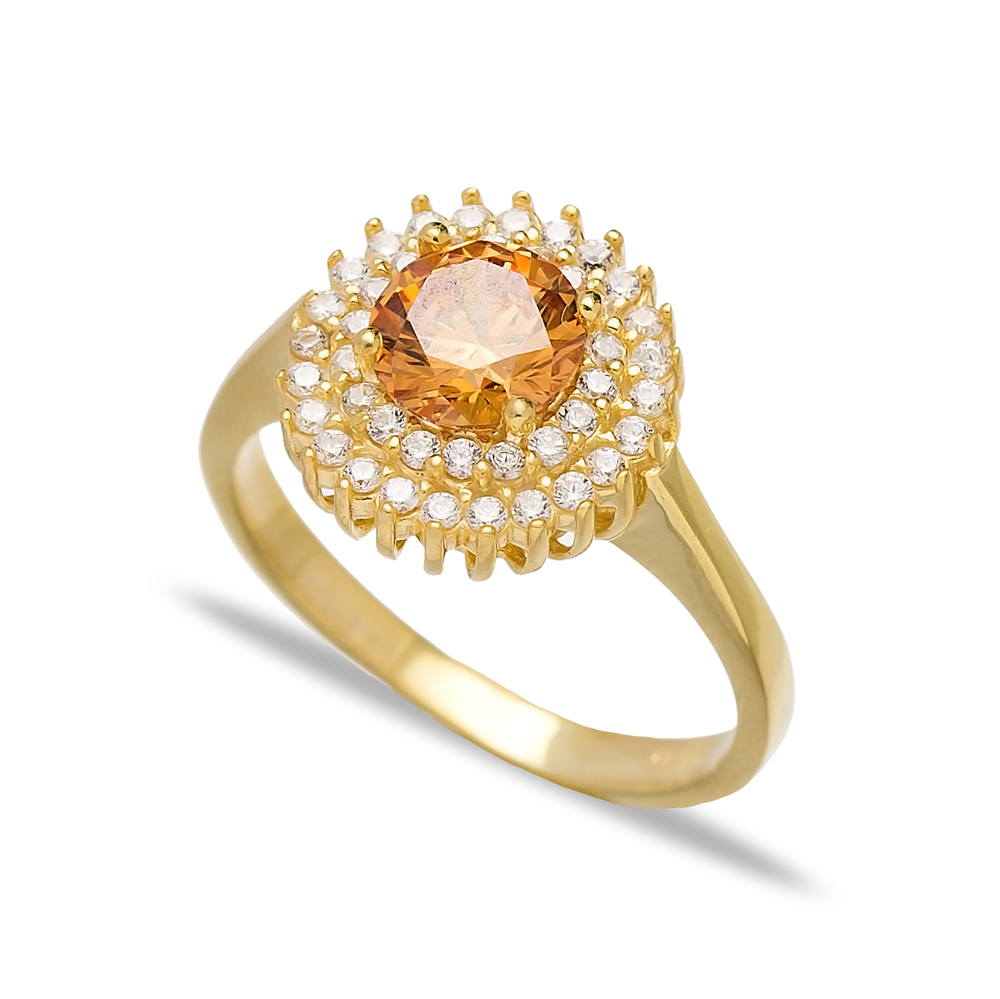 Citrine Dainty Design Turkish Rings Wholesale Handmade 925 Sterling Silver Jewelry