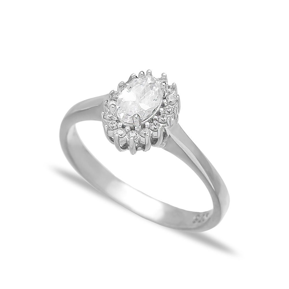 Minimalist Zircon Stone Dainty Turkish Rings Wholesale Fashion 925 Sterling Silver Jewelry