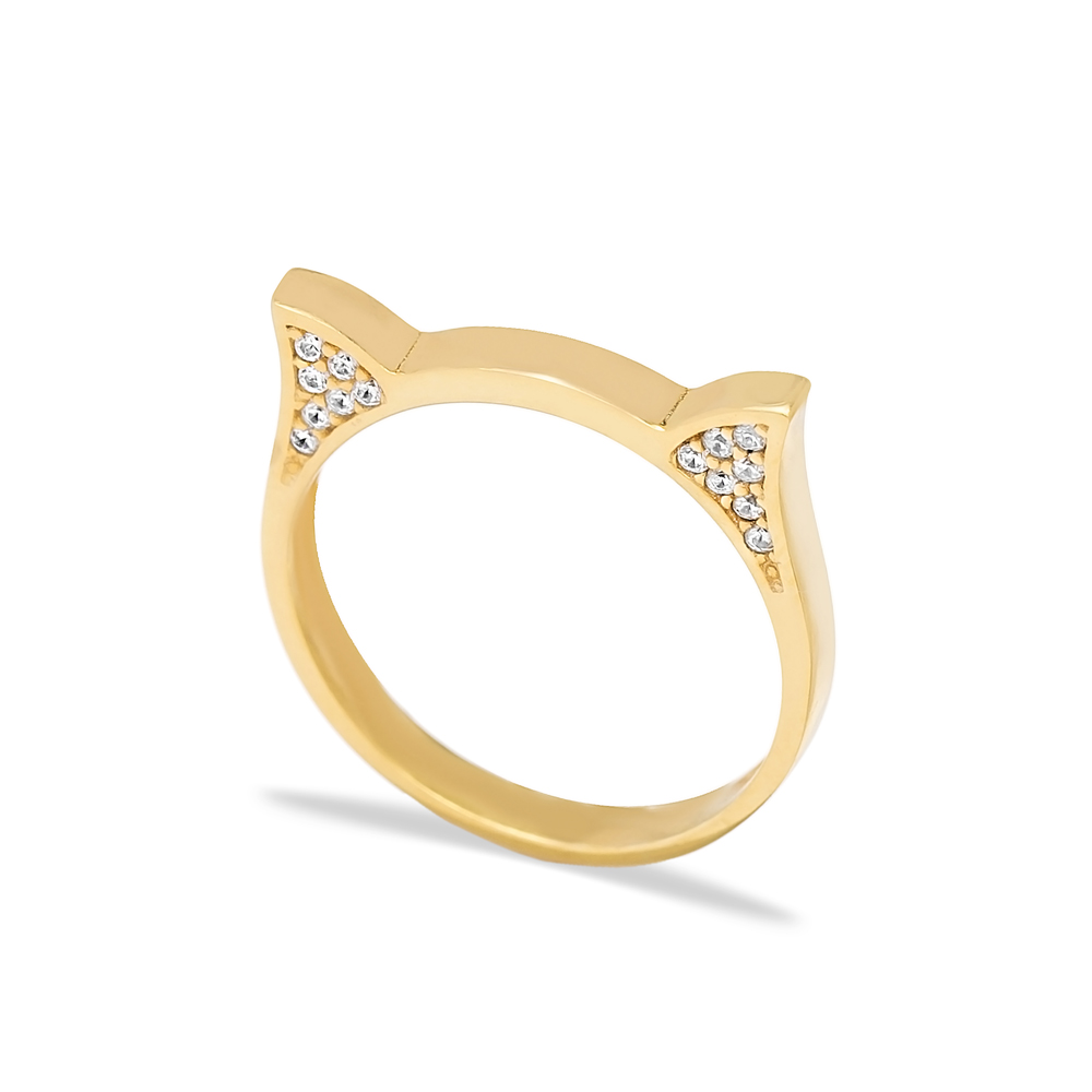 Dainty Cat Head Ring Kitten Turkish Wholesale 925 Silver Sterling Jewelry