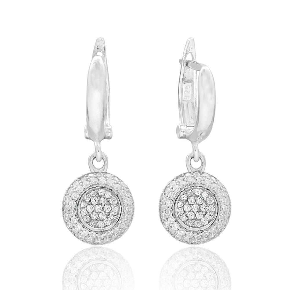 Simple Round Design Turkish Wholesale 925 Sterling Silver Jewelry Earring