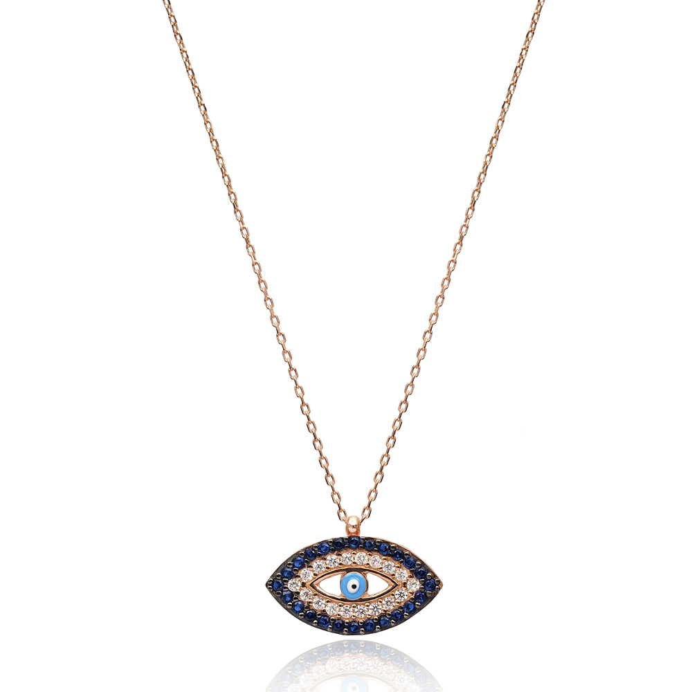 Silver Evil Eye Pendant In Turkish Wholesale 925 Sterling Silver