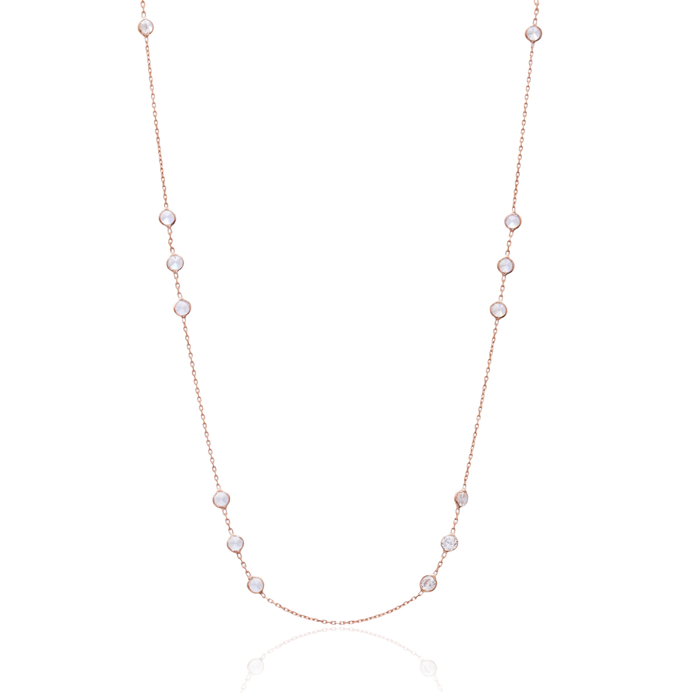 Minimalist Design Turkish Wholesale Handcrafted Silver Zirconia Stone Necklace