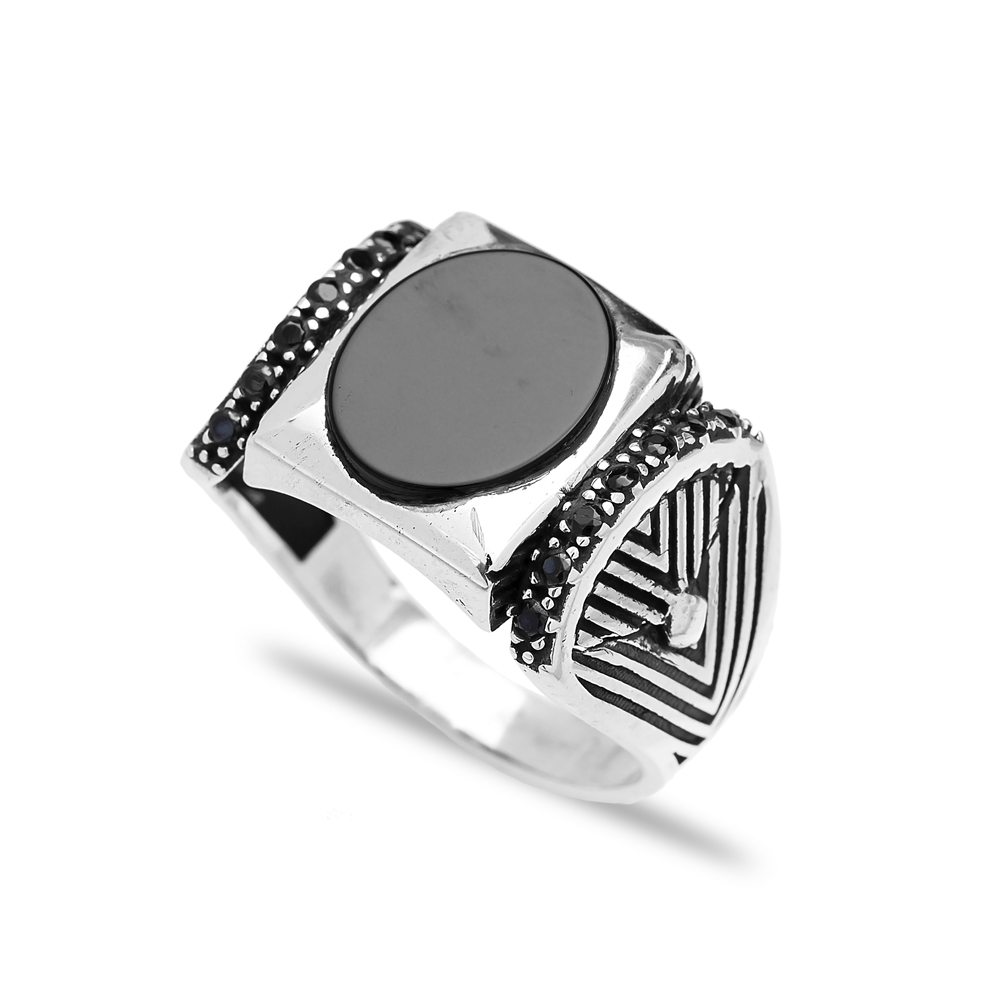 Onyx Authentic Men Ring Wholesale Handmade 925 Sterling Silver