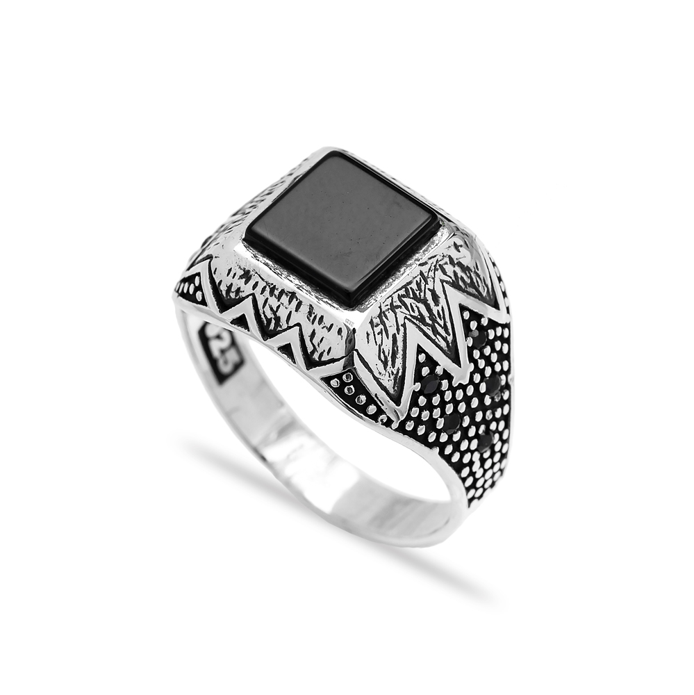 Onyx Authentic Men Ring Wholesale Handmade 925 Sterling Silver