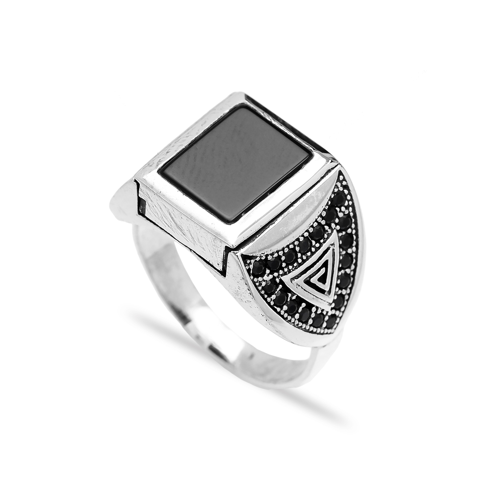 Onyx Authentic Men Ring Wholesale Handmade 925 Sterling Silver