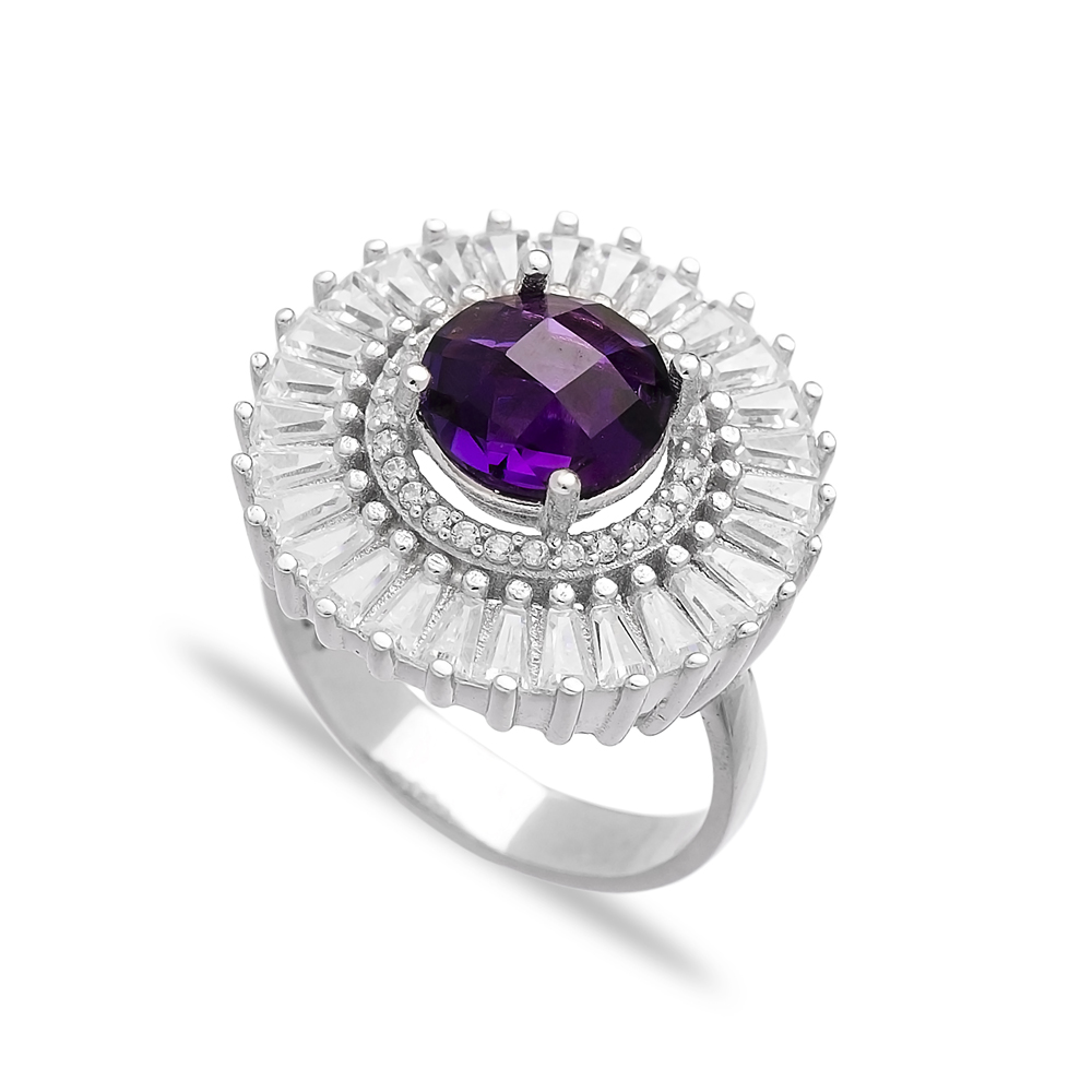 Amethyst Cluster Ring Wholesale Handcrafted 925 Sterling Silver Jewelry Ring