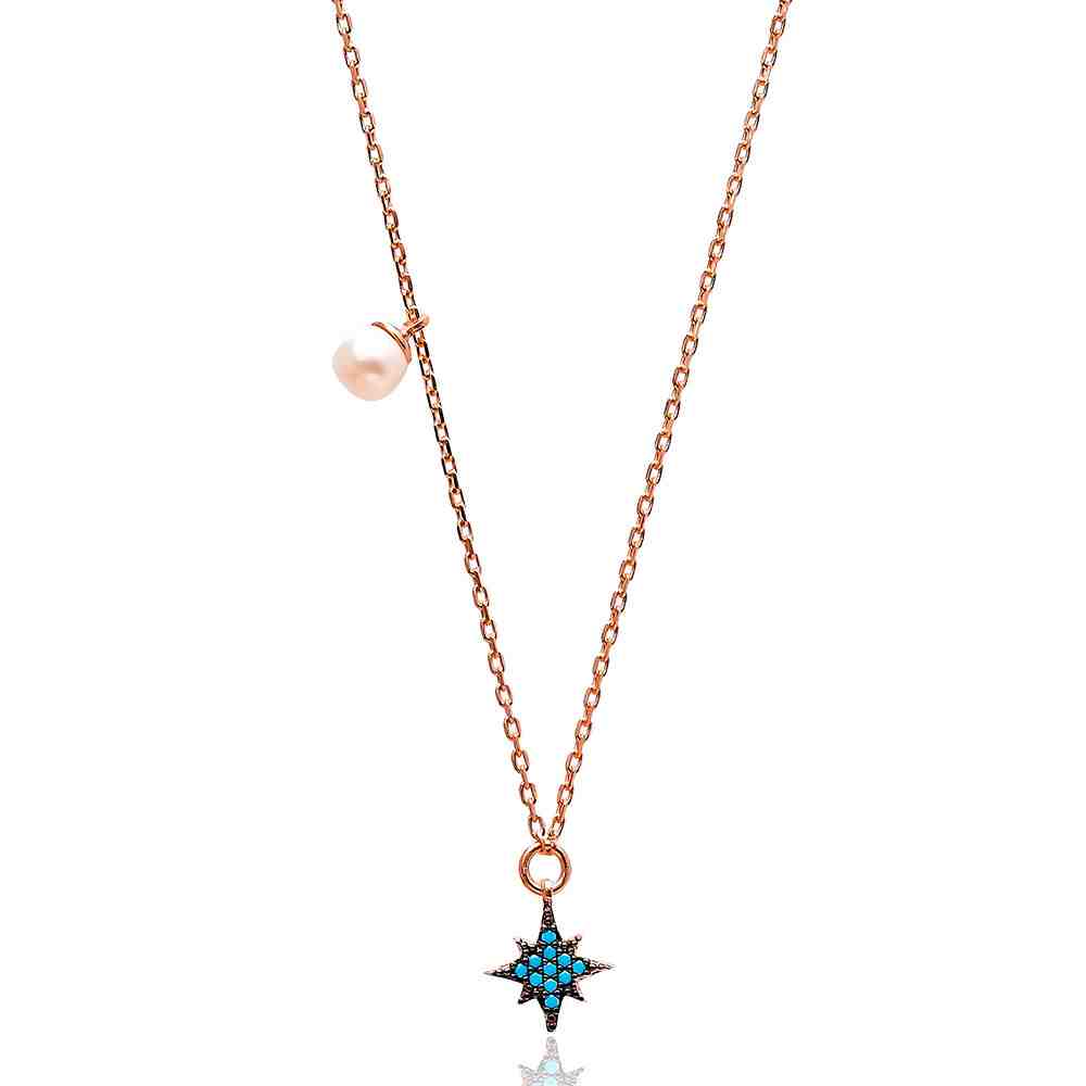 Nano Turquoise Minimalist Turkish Wholesale Silver North Star Pendant