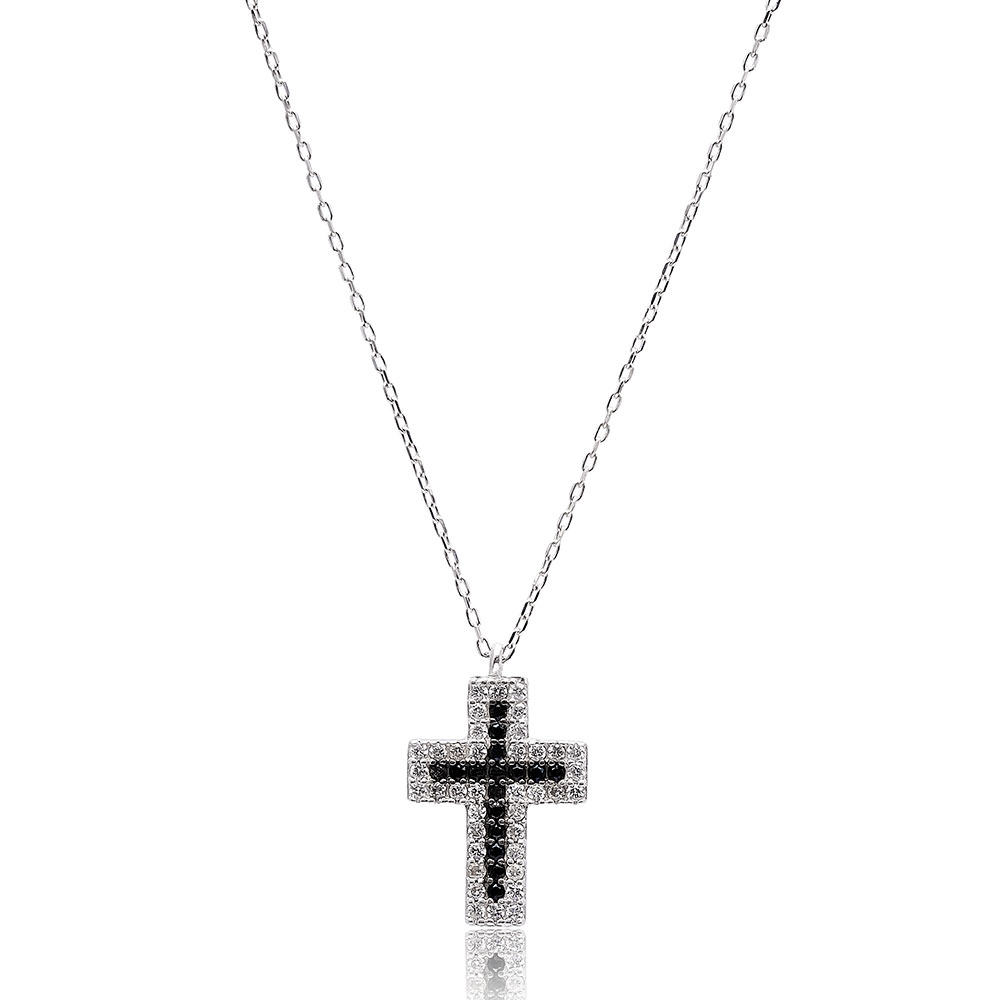 Turkish Wholesale 925 Silver Sterling Cubic Zircon Cross Pendant