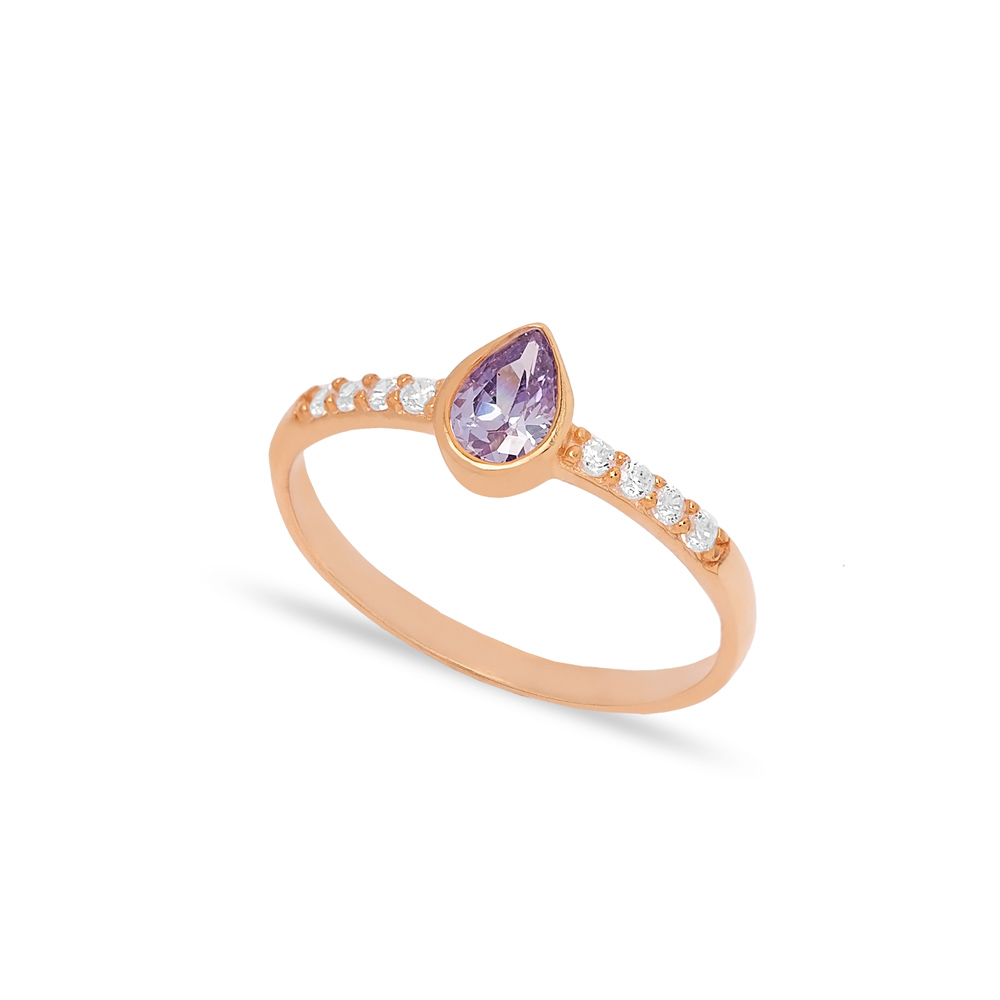 Amethyst Drop Stone Design Cluster Ring Wholesale 925 Sterling Silver ...